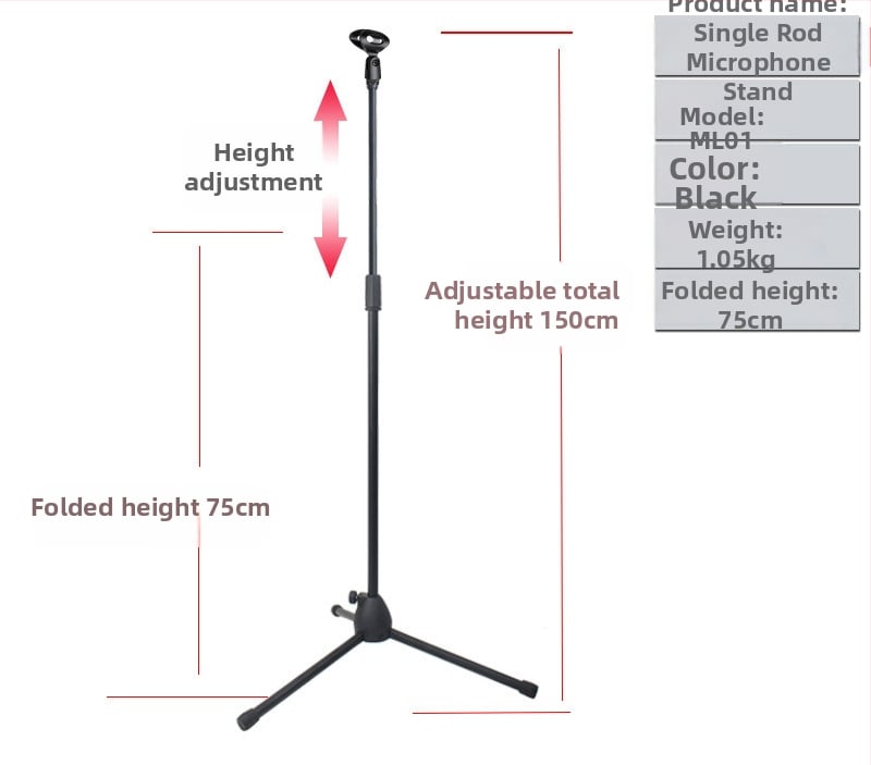 Mikrofonialus Otseülekanne Karaoke Salvestus Põrandamikrofoni Tõstealus Lavaesinemine Vertikaalne Mikrofonialus Statiiviga