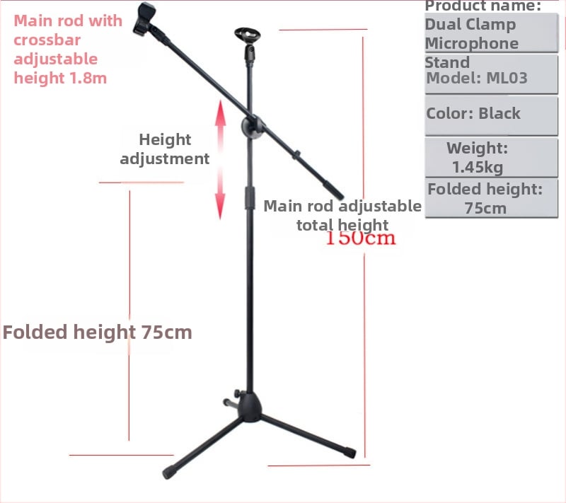 Mikrofonialus Otseülekanne Karaoke Salvestus Põrandamikrofoni Tõstealus Lavaesinemine Vertikaalne Mikrofonialus Statiiviga