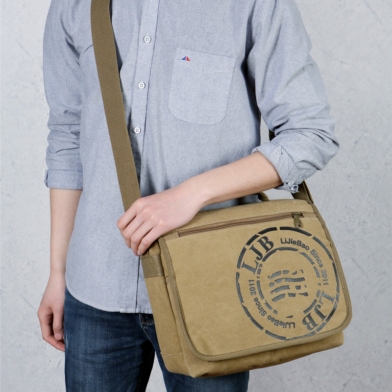 Külkereskedelmi férfi táska, közvetlen gyári tavaszi és nyári új vászon táska, férfi válltáska, divatos lezser táska, átlós táska