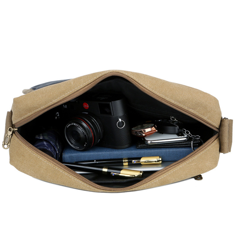 Külkereskedelmi férfi táska, közvetlen gyári tavaszi és nyári új vászon táska, férfi válltáska, divatos lezser táska, átlós táska