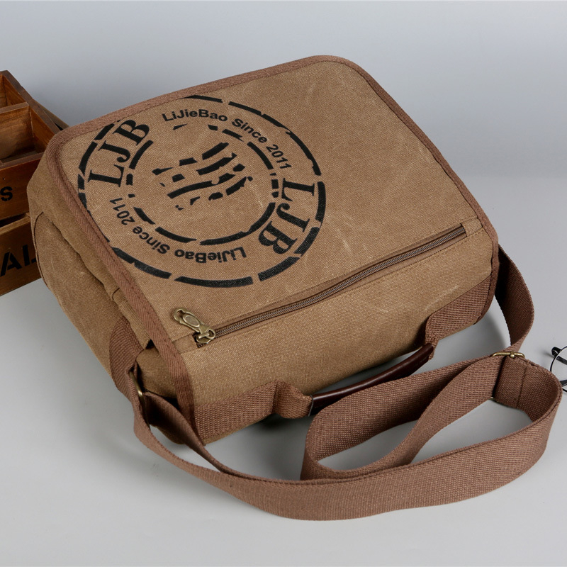 Külkereskedelmi férfi táska, közvetlen gyári tavaszi és nyári új vászon táska, férfi válltáska, divatos lezser táska, átlós táska