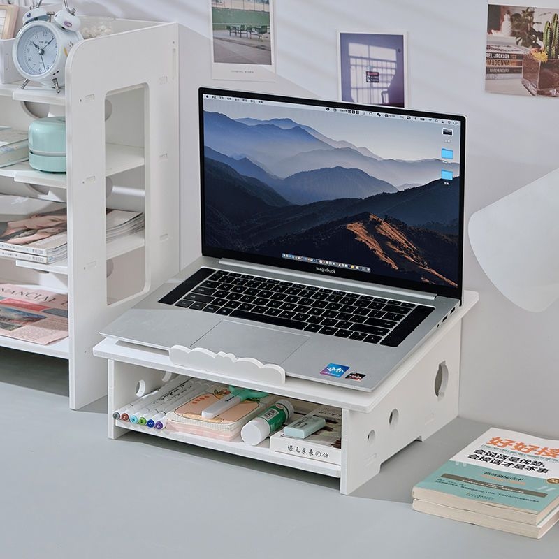 Számítógép-emelvény kollégiumi laptop monitor asztali tárolóállvány irodai íróasztal fa szervező ins