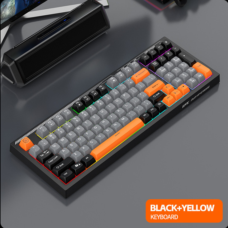 Žaidimo šviečianti klaviatūra su laidine RGB pele, pritaikyta 3 spalvų derinimui, žaidimo klaviatūra su pele, tinka tarpvalstybinei el. prekybai