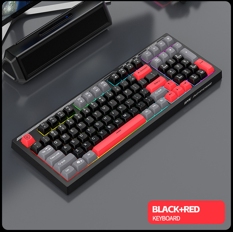 Žaidimo šviečianti klaviatūra su laidine RGB pele, pritaikyta 3 spalvų derinimui, žaidimo klaviatūra su pele, tinka tarpvalstybinei el. prekybai