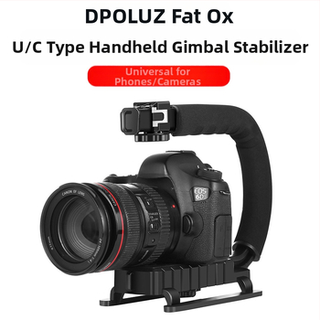 Puluz Fat Cow välgupesa C-tüüpi kronstein peegelkaameratele, välklambile, reaalajas madala kaadriga pildistamiseks, käeshoitav alus, käeshoitav stabilisaator