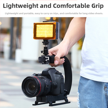 Puluz Fat Cow välgupesa C-tüüpi kronstein peegelkaameratele, välklambile, reaalajas madala kaadriga pildistamiseks, käeshoitav alus, käeshoitav stabilisaator