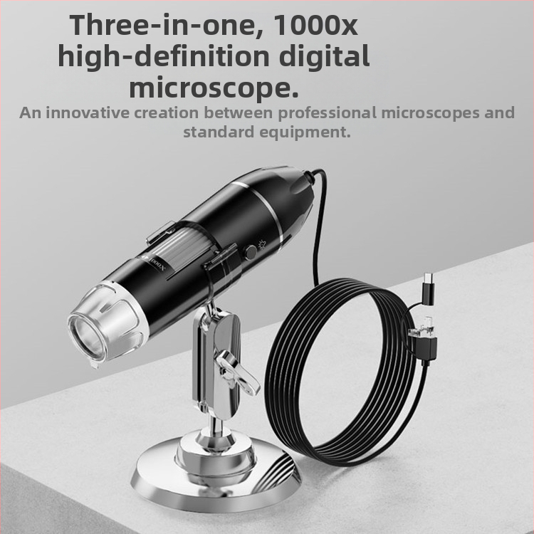 Gamyklinis didmeninis HD 1600 kartų USB trijų viename skaitmeninis mikroskopas HD elektroninis mikroskopas