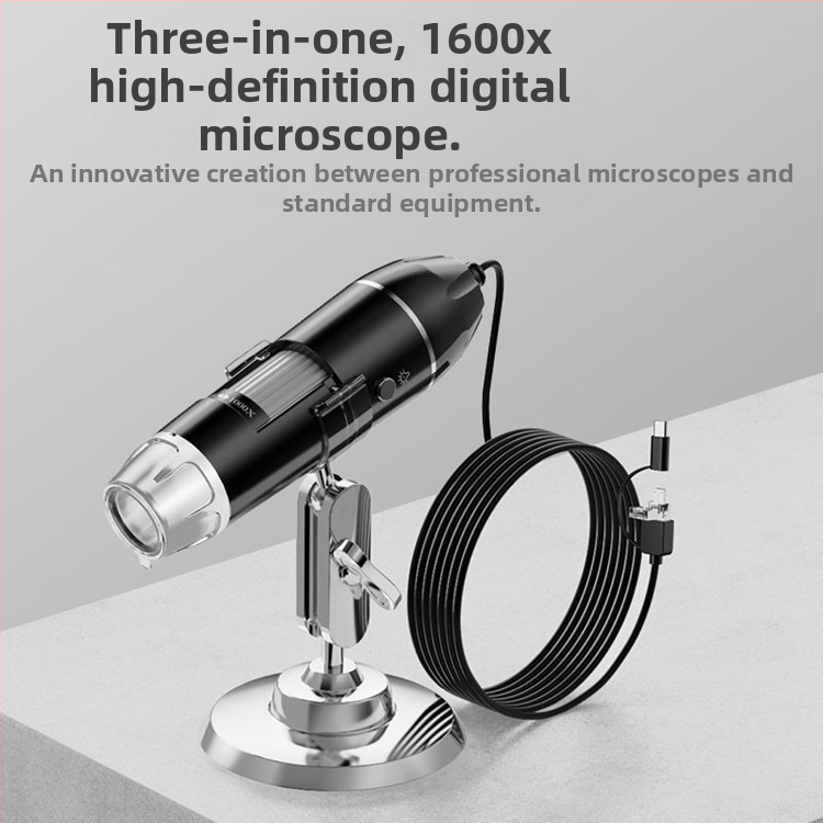Gamyklinis didmeninis HD 1600 kartų USB trijų viename skaitmeninis mikroskopas HD elektroninis mikroskopas