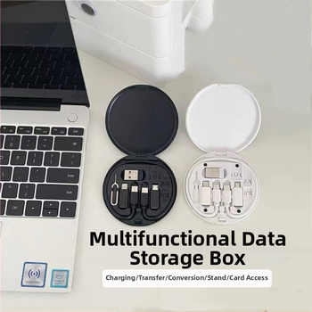 Nešiojama daugiafunkcinė duomenų saugojimo dėžutė, 60 W, ištraukiamas adapteris „nuo vieno iki trijų“, greito įkrovimo laidas