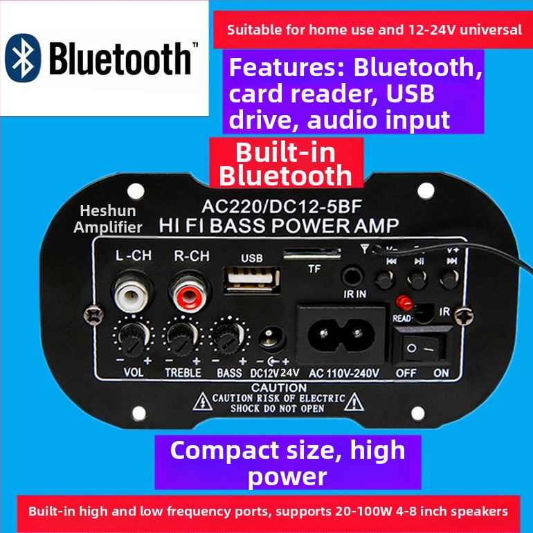Suure võimsusega võimendi emaplaadi modifitseeritud kodune subwooferi võimendi kahuri emaplaadi kõlar auto Bluetooth