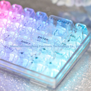 OEM-i ülimagnetilised teljeklahvid, läbipaistev kristall-arvuti mehaaniline universaalne täiskomplekt väike numbriklahvistik RGB RGB valgusefekt