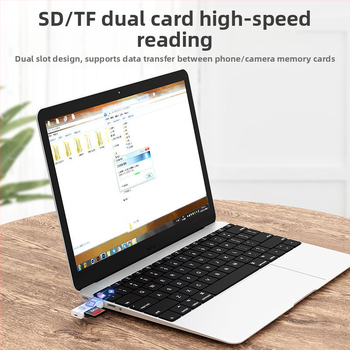 Multifunktsionaalne 2-in-1 3.0 kiire kaardilugeja, mis toetab TF/SD-kaarti, sobib kaamera, arvuti, auto, sülearvuti jaoks