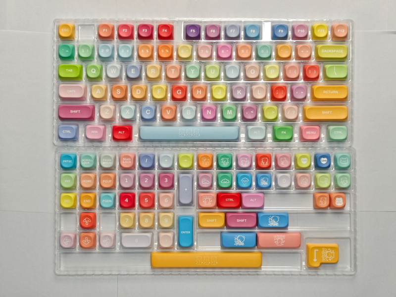 MOA-szerű magasságú karácsonyi barackrózsaszín téma nagy, teljes billentyűsapka készlet PBT ötoldalas szublimációs univerzális billentyűzetsapka