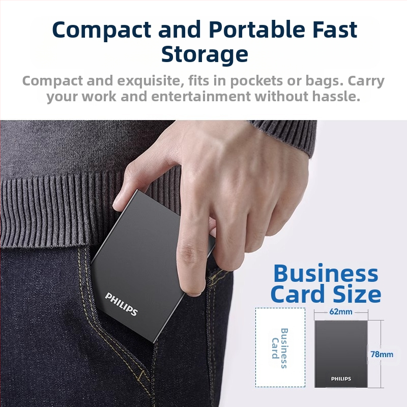 Philips PSSD Mobile Solid State Drive Мобилен телефон Компютър Type-C Двуфункционален твърд диск Високоскоростно съхранение на едро Разширение