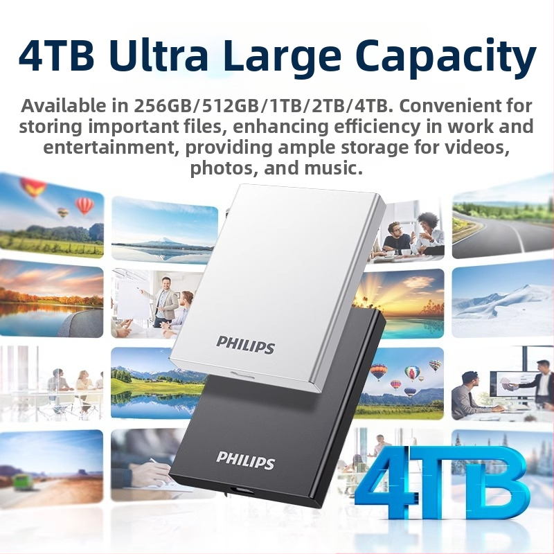 Philips PSSD Mobile Solid State Drive Мобилен телефон Компютър Type-C Двуфункционален твърд диск Високоскоростно съхранение на едро Разширение