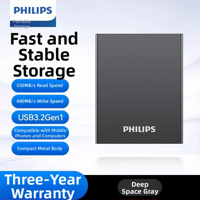 Philipsi PSSD mobiilne pooljuhtketas mobiiltelefoni arvuti C-tüüpi kaheotstarbeline kõvaketas kiire salvestusruumi hulgimüügi laiendamine