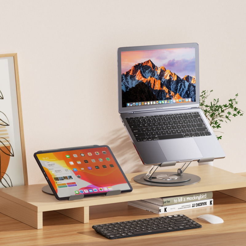 Sülearvuti alus 360 kraadi pöörlev reguleeritav tõsteklamber kontori tahvelarvuti tugialuse tõsteklamber