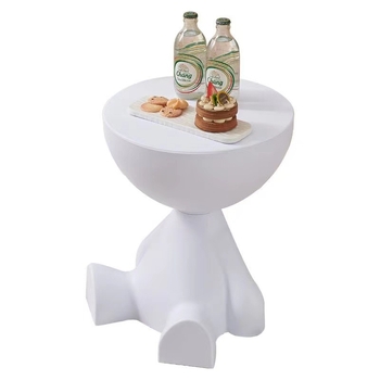 Kreemikas põrandakaunistused Väike kohvilaud Elutuba Loominguline väike lameda peaga diivan Väike abilaud Magamistuba Armas väike öökapp