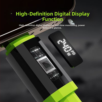 Išmanusis LED skaitmeninis ekranas silikoninis duomenų kabelis dėžutėje PD240W greito įkrovimo mobiliojo telefono kabelis, tinkantis Apple 15/16 Type-C