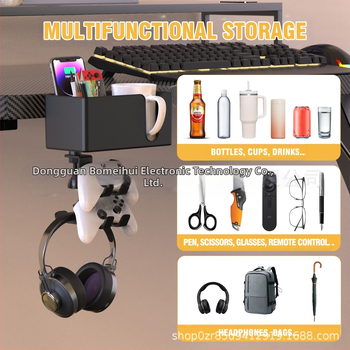 Νέα βάση αποθήκευσης τραπεζιού 2025, πολυλειτουργικό ποτήρι νερού, βάση τοποθέτησης ακουστικών και χειριστηρίου παιχνιδιών, εύκολη στην εγκατάσταση