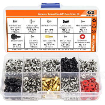 Tarpvalstybinis karšto pardavimo 300/420 vnt. stalinio kompiuterio korpuso varžtų rinkinys, pagrindinės plokštės maitinimo šaltinio ventiliatoriaus varžtai dėžutėje