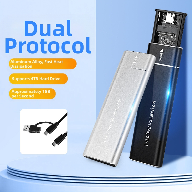 Hard disk extern M.2 USB 3.1 10g, cutie pentru hard disk extern M2, protocol dual, Ngff, Nvme, pentru notebook