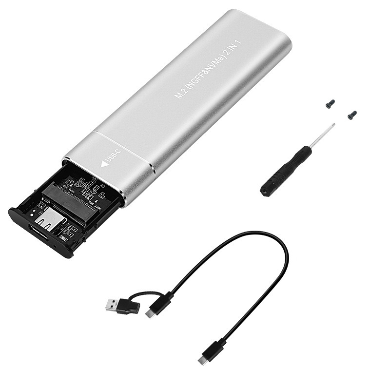 Hard disk extern M.2 USB 3.1 10g, cutie pentru hard disk extern M2, protocol dual, Ngff, Nvme, pentru notebook