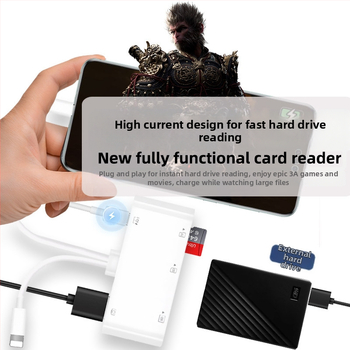 Multifunktsionaalne tf-kaardilugeja Apple`i TYPE-C/SD/MS/XD/CF/USB/USB-C kõvakettakaardilugejale