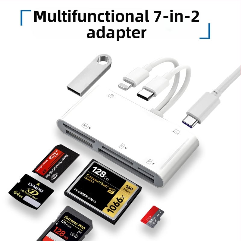 Többfunkciós TF kártyaolvasó Apple TYPE-C/SD/MS/XD/CF/USB/USB-C merevlemez kártyaolvasóhoz