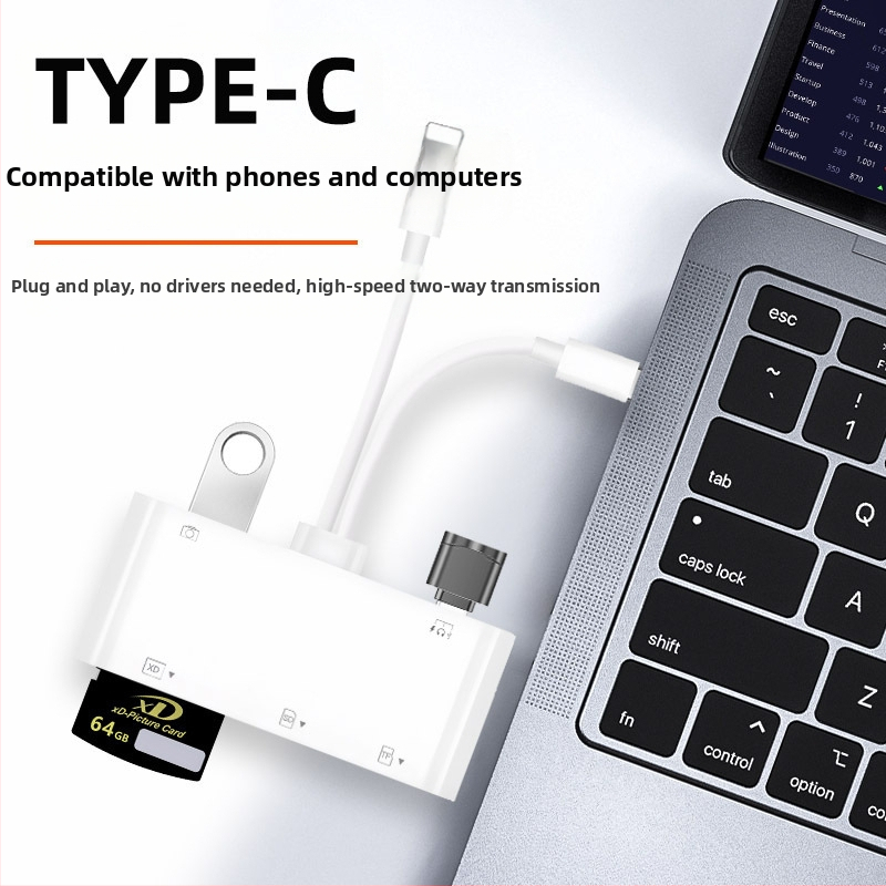 Многофункционален четец за карти памет за Apple TYPE-C/SD/MS/XD/CF/USB/USB-C твърд диск