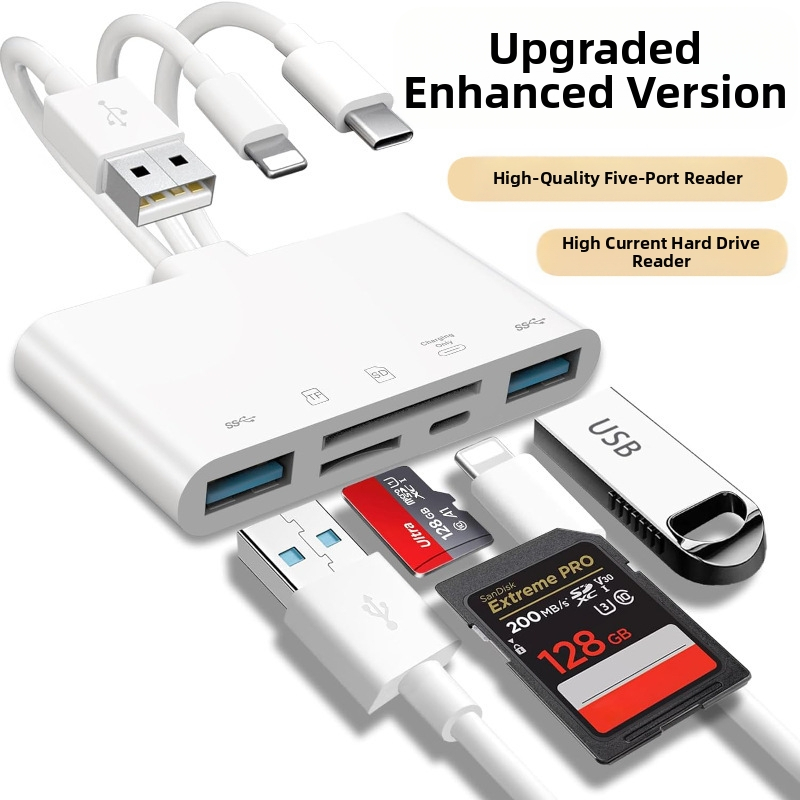 Multifunktsionaalne tf-kaardilugeja Apple`i TYPE-C/SD/MS/XD/CF/USB/USB-C kõvakettakaardilugejale