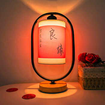 Guofeng luulelaualamp vintage kangast öölamp pulmalaualamp magamistoa voodiäärne pulmaruum pulmapidu Changmingi lamp