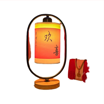 Guofeng luulelaualamp vintage kangast öölamp pulmalaualamp magamistoa voodiäärne pulmaruum pulmapidu Changmingi lamp