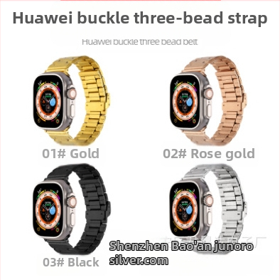 Sobib Apple Watch 9 Ultra kolme helmega roostevabast terasest õõnesrihmaga Apple Watch 8 roostevabast terasest rihmaga