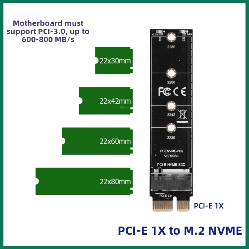 Адаптерна карта M.2 Nvme SSD NGFF към PCI X4 m Key-B с двоен интерфейс, поддържа 20110 Solid State