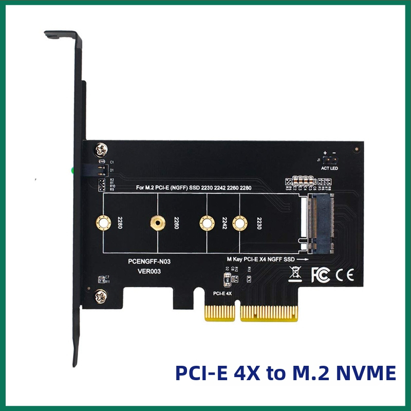 Адаптерна карта M.2 Nvme SSD NGFF към PCI X4 m Key-B с двоен интерфейс, поддържа 20110 Solid State