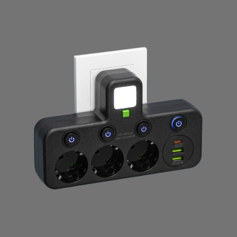 Euroopa standardne pistikupesa 2Usb + 1Type-C teisenduspesa Euroopa Venemaa Euroopa stiilis ühe kuni kolme teisenduspesa eksport