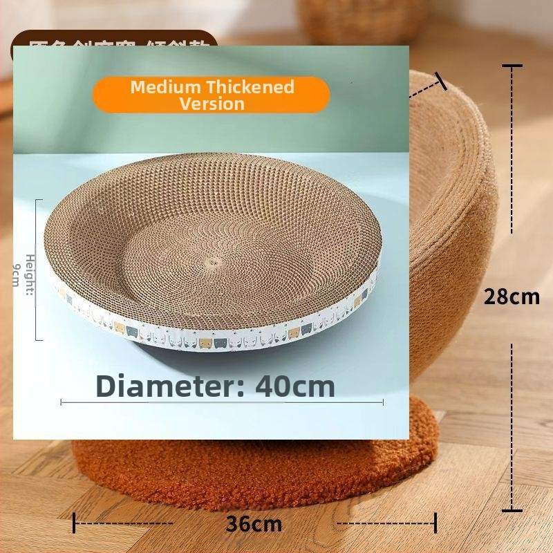 Szizál macskakaparódeszka és fészek, extra nagy macskajáték, karcálló és nem hullat morzsát. A fészektál kenderkötélből készült és nem karcolódik.