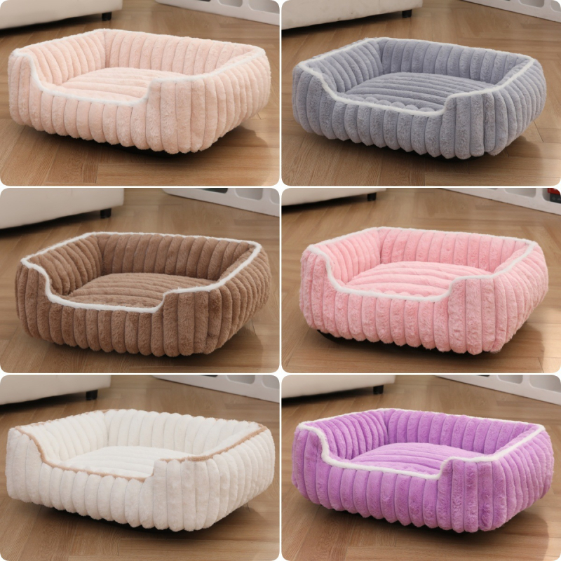Nagy súlyú nyúl plüss vastag, egyenes, négyzet alakú macskafészek puha, lélegző kutyaszőnyeg kutyafészek négy évszakos univerzális kisállatfészek