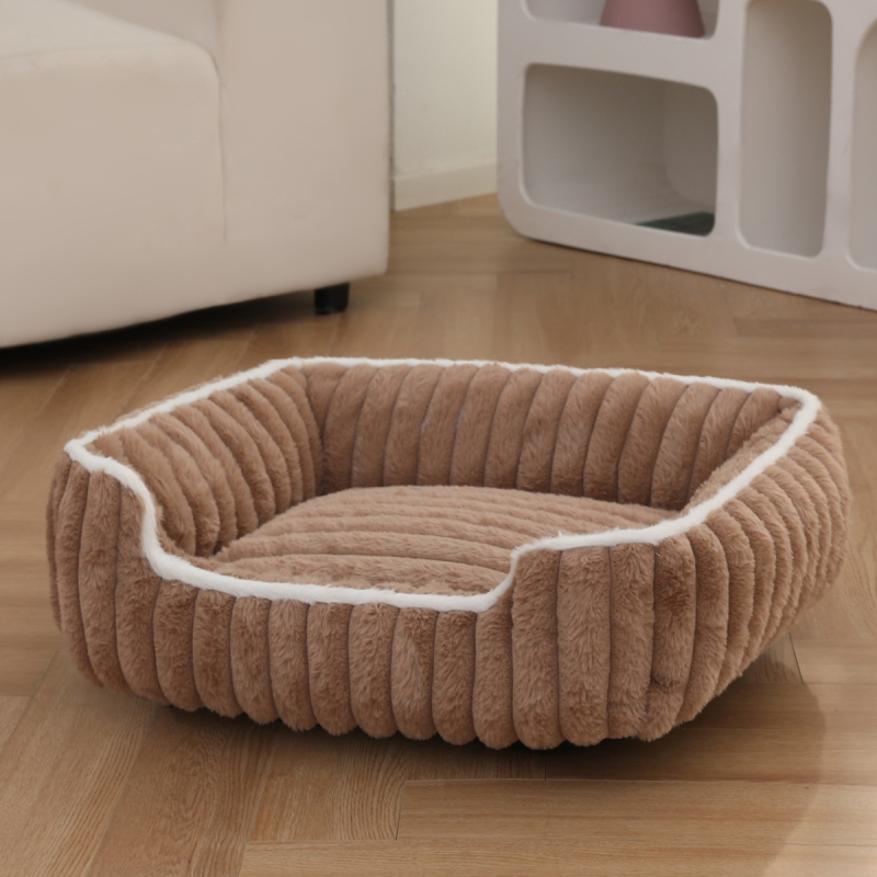Nagy súlyú nyúl plüss vastag, egyenes, négyzet alakú macskafészek puha, lélegző kutyaszőnyeg kutyafészek négy évszakos univerzális kisállatfészek