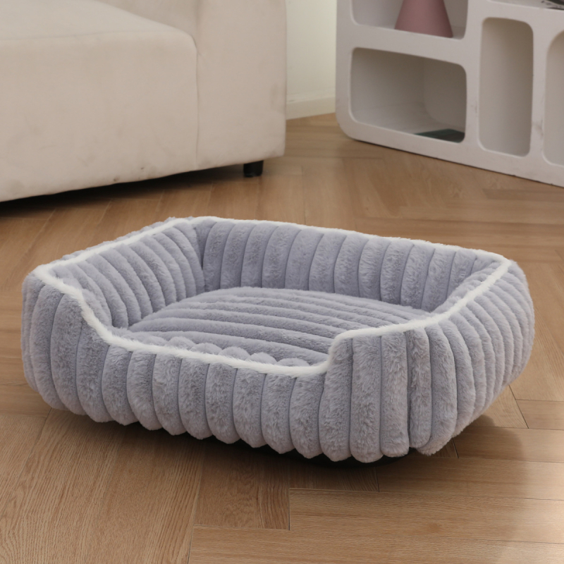 Nagy súlyú nyúl plüss vastag, egyenes, négyzet alakú macskafészek puha, lélegző kutyaszőnyeg kutyafészek négy évszakos univerzális kisállatfészek