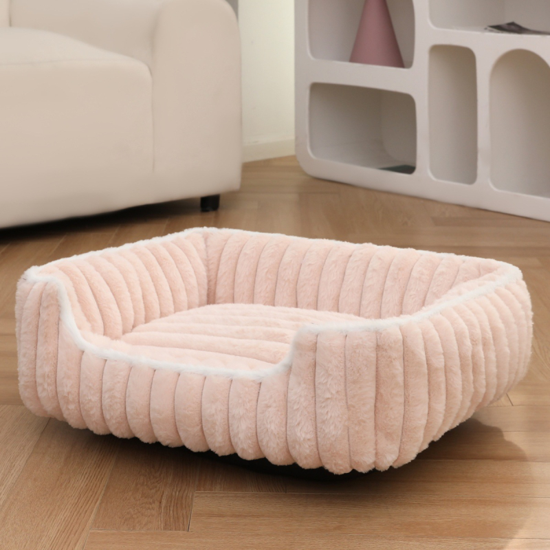 Nagy súlyú nyúl plüss vastag, egyenes, négyzet alakú macskafészek puha, lélegző kutyaszőnyeg kutyafészek négy évszakos univerzális kisállatfészek