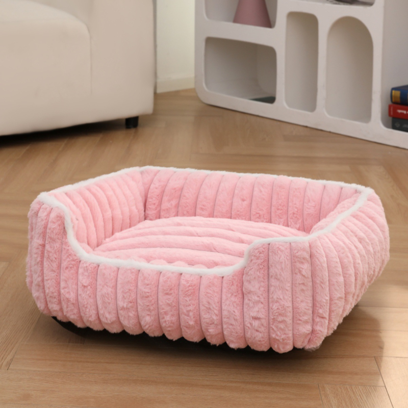 Nagy súlyú nyúl plüss vastag, egyenes, négyzet alakú macskafészek puha, lélegző kutyaszőnyeg kutyafészek négy évszakos univerzális kisállatfészek