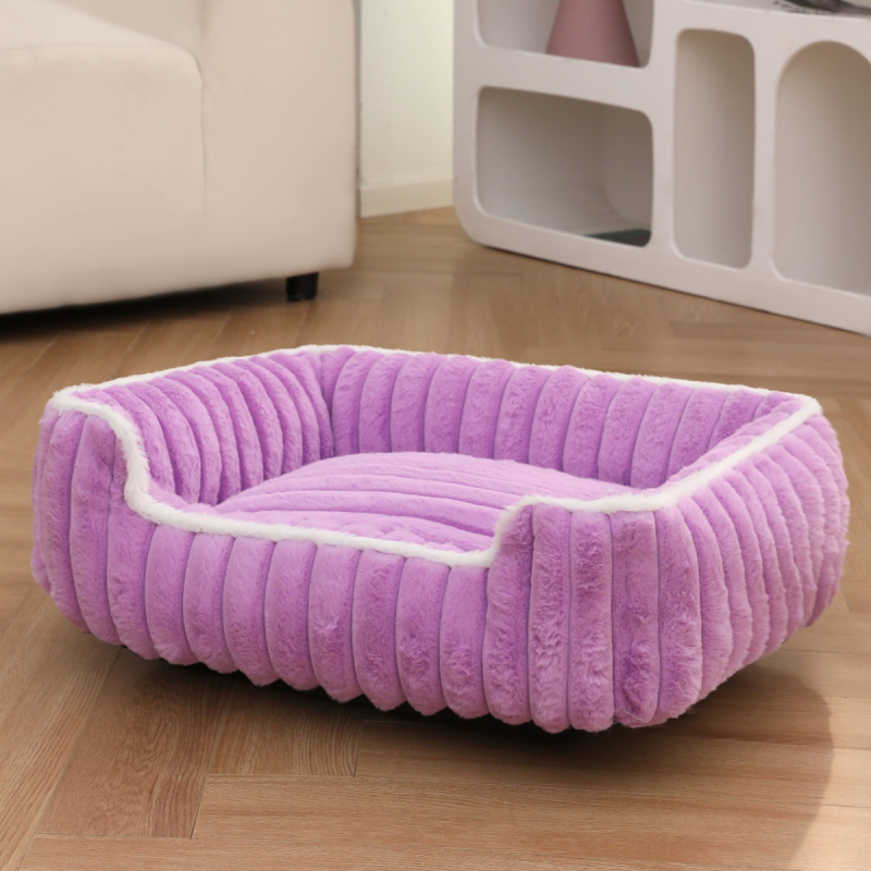 Nagy súlyú nyúl plüss vastag, egyenes, négyzet alakú macskafészek puha, lélegző kutyaszőnyeg kutyafészek négy évszakos univerzális kisállatfészek