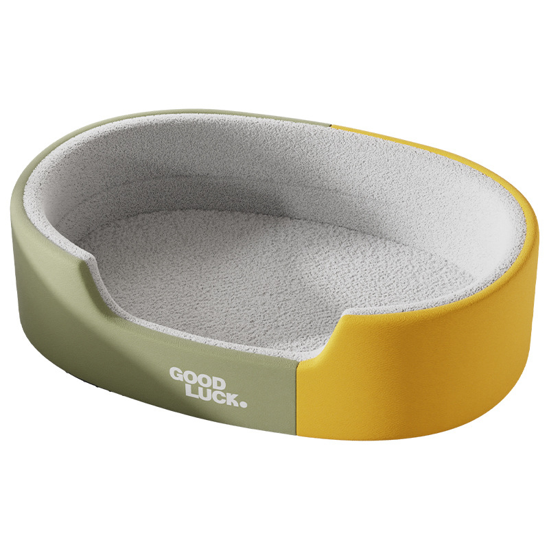 Zadebljani ovalni krevet za pse, univerzalni krevet za pse za sva godišnja doba, boks za srednje i velike pse, prostirka za pse od imitacije kože, veleprodaja preko granica