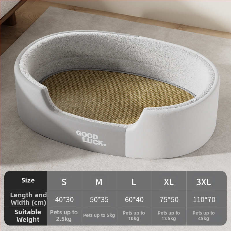 Zadebljani ovalni krevet za pse, univerzalni krevet za pse za sva godišnja doba, boks za srednje i velike pse, prostirka za pse od imitacije kože, veleprodaja preko granica