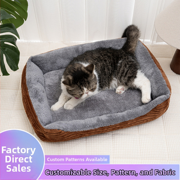 Prilagođena prostirka za spavanje mačaka i pasa preko granice, kvadratna prijenosna jastuk za sjedalo za kućne ljubimce u automobilu, univerzalna za sva godišnja doba, periva kućica za pse i mačke