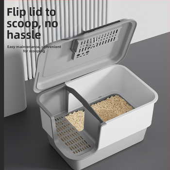 Άμμος για γάτες Πολύ μεγάλο, πλήρως ημικλειστό, ανοιχτό, αντιπιτσιλιστικό, μεγάλο, γιγάντιο, δοχείο άμμου για γάτες με βούτυρο, τουαλέτα