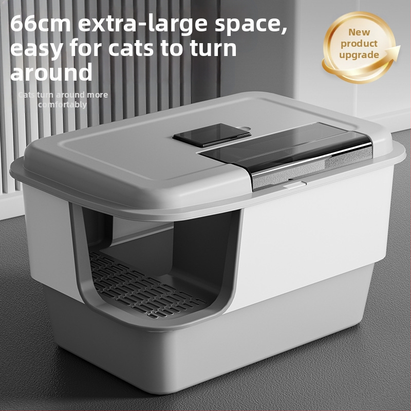 Kassiliivakast, eriti suur, täielikult poolsuletud, avatud, pritsmekindel, suur võine, hiiglaslik kassiliivakast, tualettruum