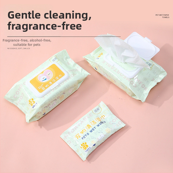 Lemmikloomade niisked salvrätikud 80 spetsiaalset mitte-nühkivat pisarat kassidele ja koertele Kehaosade desodoreerivad niisked salvrätikud